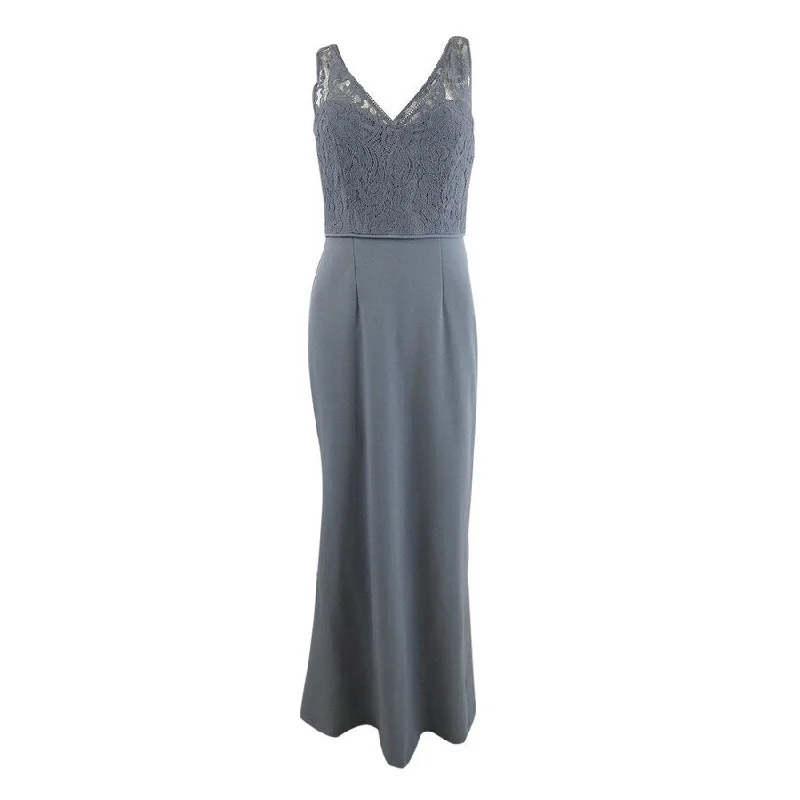 Quick Sale vintage dressAdrianna Papell Women's Illusion Lace Gown (2, Dusty Blue)