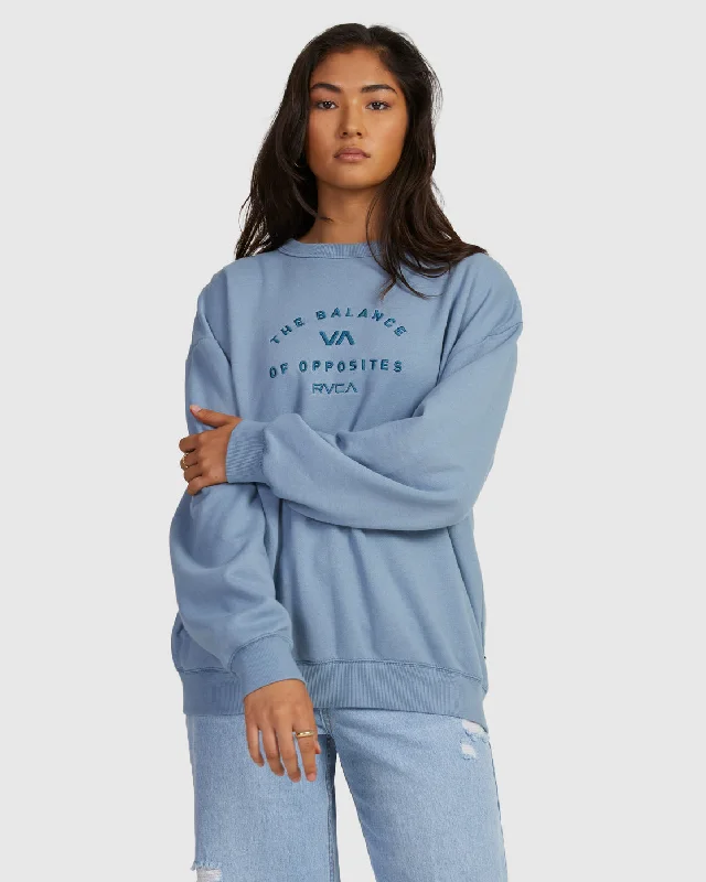 Early Bird Discount Bold Vintage Crew Neck Sweatshirt - Ice Blue