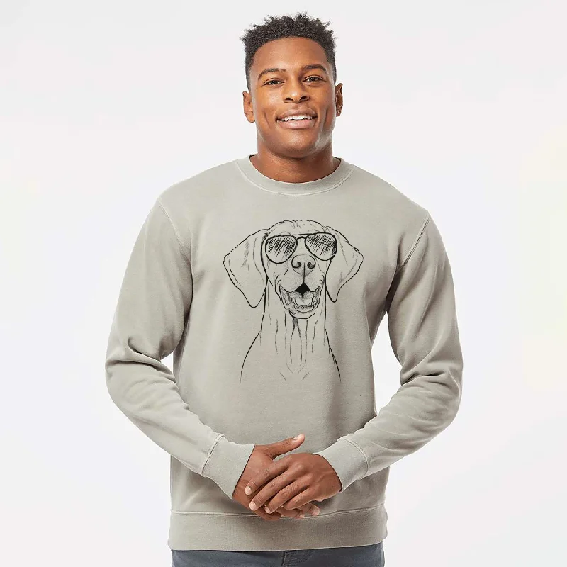 Deal Frenzy trendy fitness sweatshirtAviator Wesley the Vizsla - Unisex Pigment Dyed Crew Sweatshirt Deal Frenzy trendy fitness sweatshirtAviator Wesley the Vizsla - Unisex Pigment Dyed Crew Sweatshirt