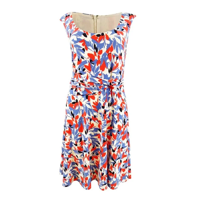 Fantastic Offers trendy bodycon dressLauren Ralph Lauren Women's Floral Jersey Dress (12, Blue/Orange)