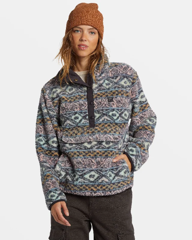 Don’t Miss Out Switchback Mock Neck Fleece - Dusty Peach