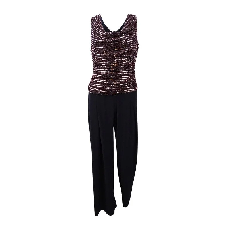 Bargain Prices winter dressR&M Richards Women's Sequined Metallic Knit Jumpsuit