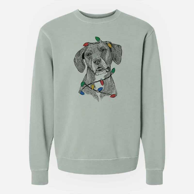Extra Savings luxury fitness sweatshirtChristmas Lights Zeena the Plott Hound Mix - Unisex Pigment Dyed Crew Sweatshirt Extra Savings luxury fitness sweatshirtChristmas Lights Zeena the Plott Hound Mix - Unisex Pigment Dyed Crew Sweatshirt