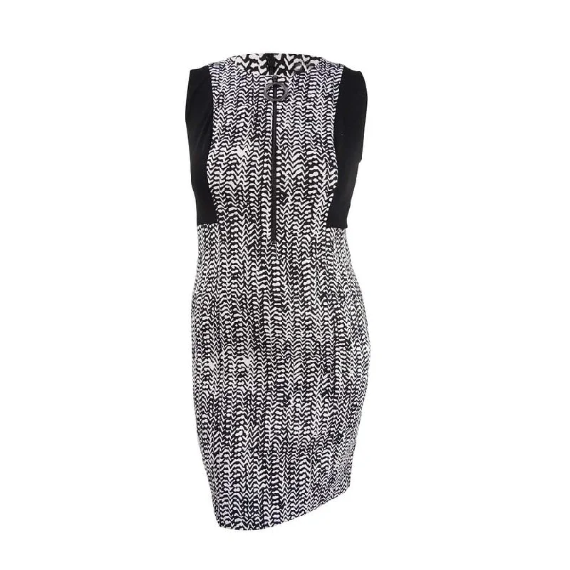 YEAR-End Sale fitted cocktail dressDKNY Women's Colorblock Herringbone Zip Sheath Dress (12, Black/Ivory) YEAR-End Sale fitted cocktail dressDKNY Women's Colorblock Herringbone Zip Sheath Dress (12, Black/Ivory)