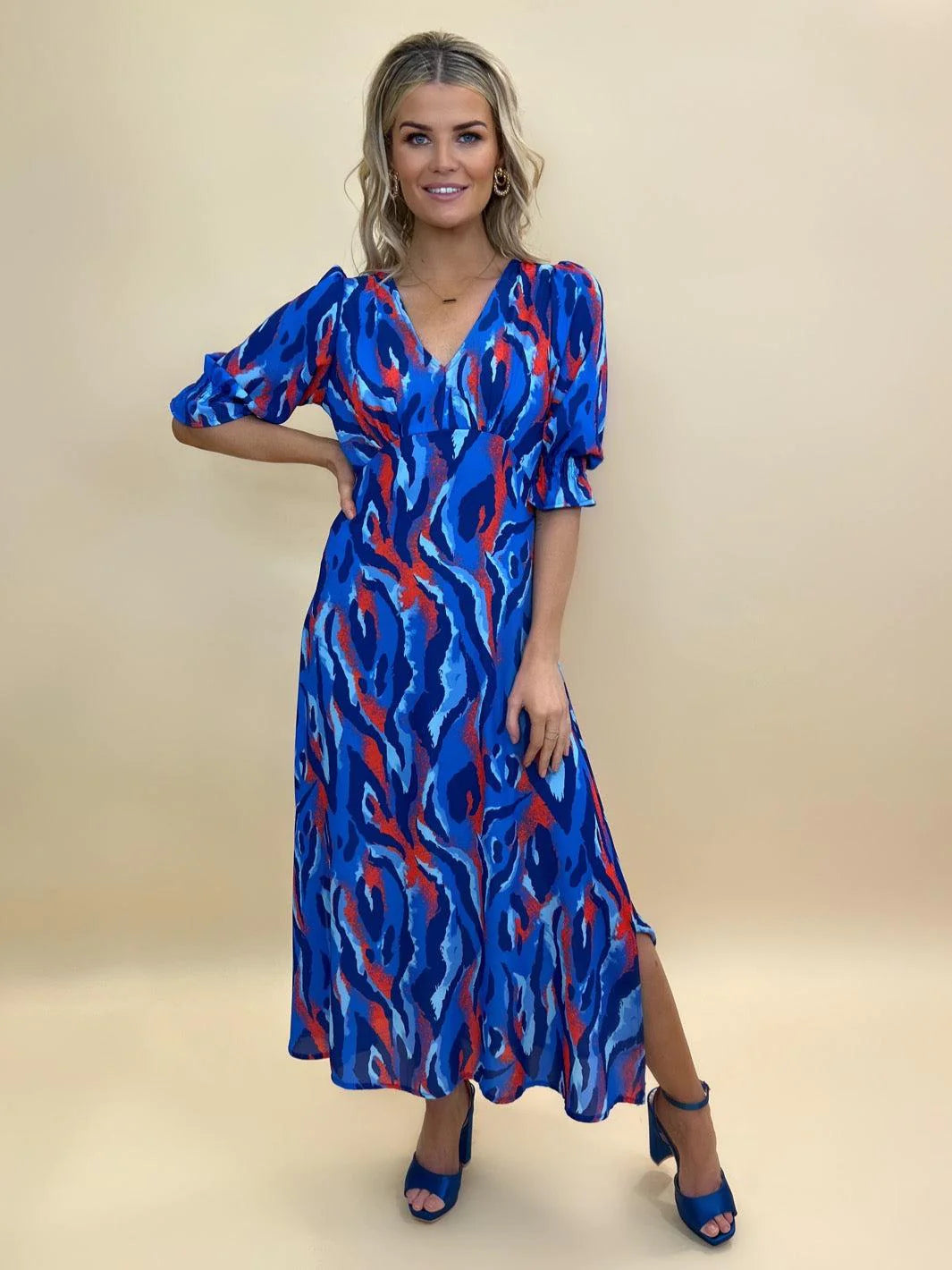Season Finale Sale summer dressStreasa Dress (Blue/Red)