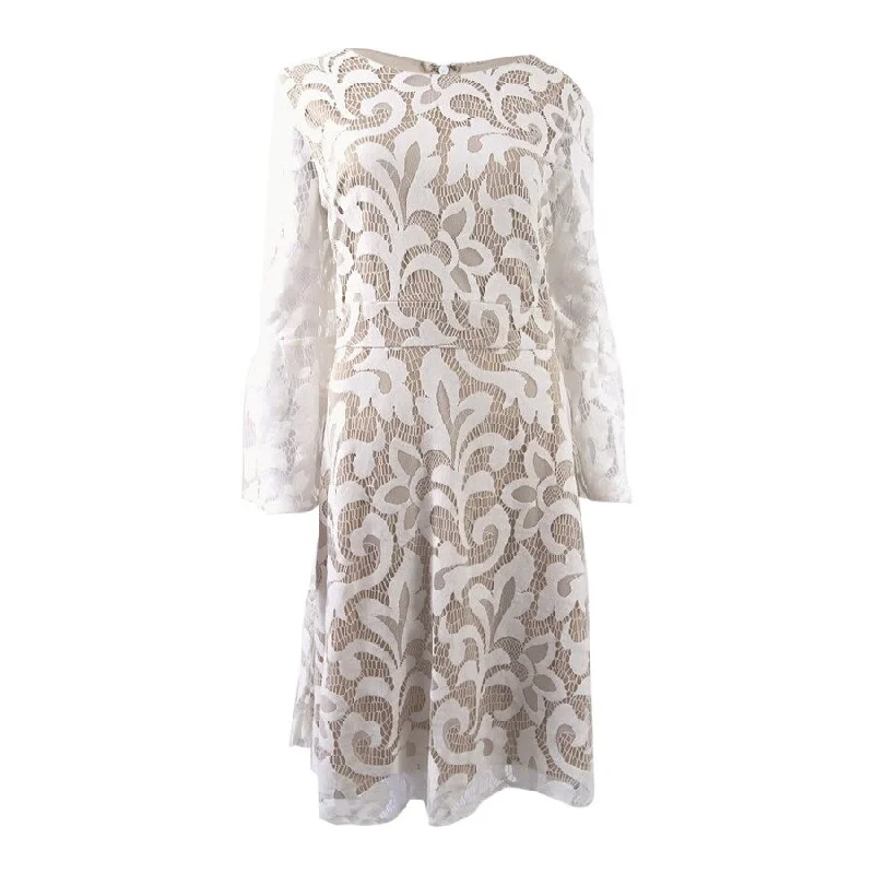 Weekend Deal stylish dressJessica Howard Women's Bell Sleeve Lace Fit & Flare Dress (10, Ivory) Weekend Deal stylish dressJessica Howard Women's Bell Sleeve Lace Fit & Flare Dress (10, Ivory)