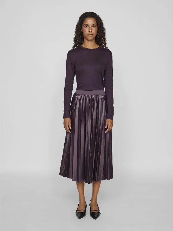 Limited Time trendy bodycon dressAndrea Pleated Skirt (Plum Perfect)
