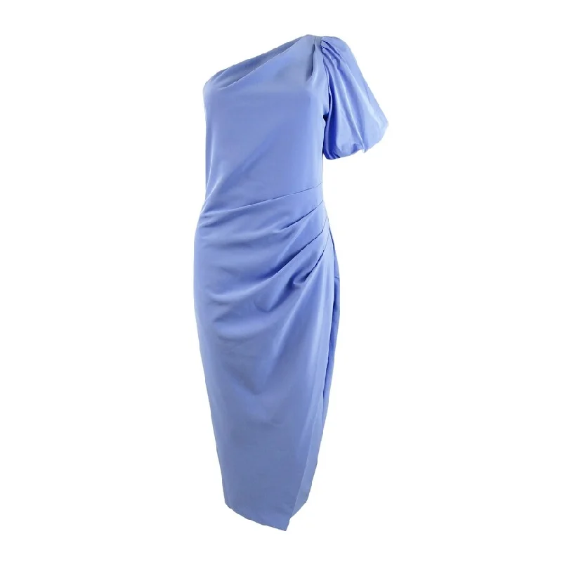 Huge Discounts minimalistic dressLauren Ralph Lauren Women's One-Shoulder Crepe Cocktail Dress (6, Blue Loch)