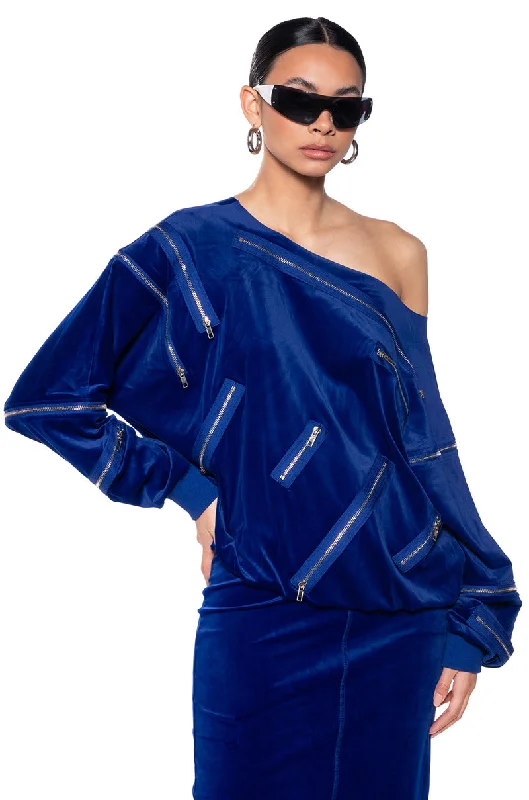 Crazy Deals DO NO WRONG VELVET LONG SLEEVE TOP