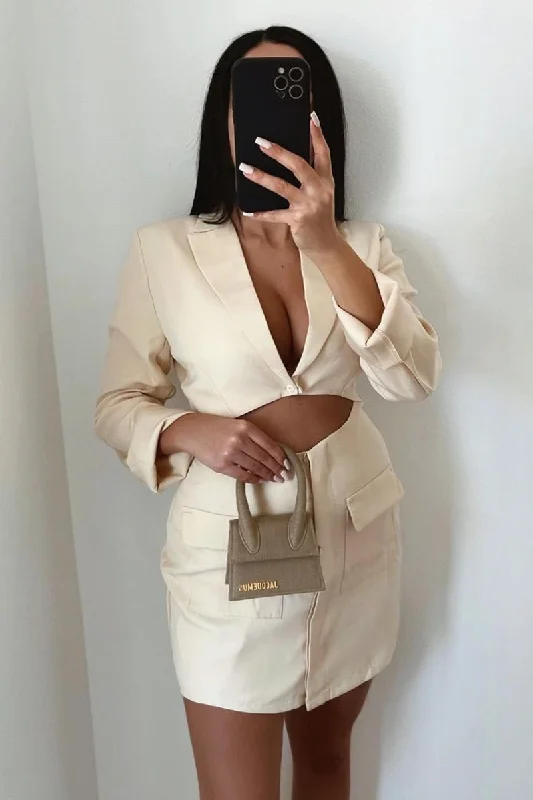 Crazy Savings lace dressCream Cut Out Blazer Dress - Braydee