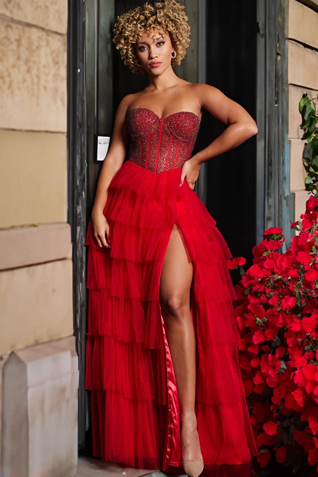 Shop and Save lace-up dressJOVANI 38090 DRESS