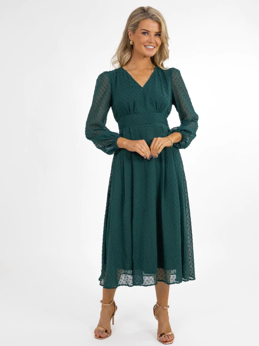 Special Price trendy bodycon dressAUDREY MIDI DRESS (GREEN)