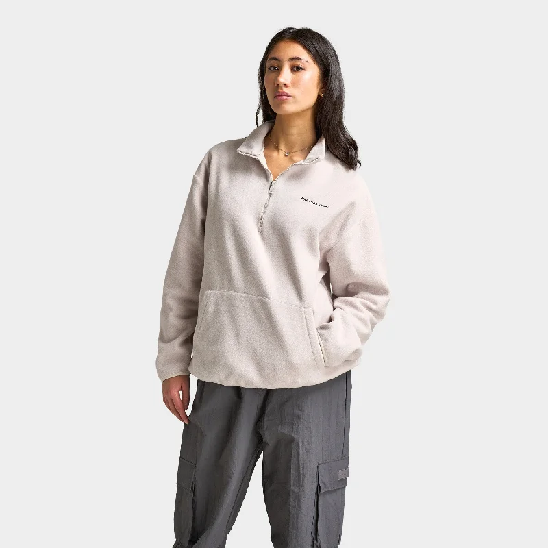 Hot Deal Pink Soda Women's Polar Fleece Quarter Zip / White