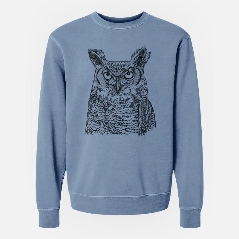 Super Deal warm athletic hoodieBare Ozwald the Grey Horned Owl - Unisex Pigment Dyed Crew Sweatshirt Super Deal warm athletic hoodieBare Ozwald the Grey Horned Owl - Unisex Pigment Dyed Crew Sweatshirt
