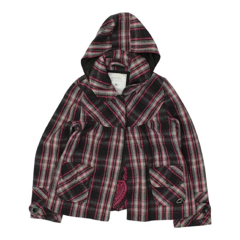 Special Savings Diesel Womens Plaid Hooded Jacket | Vintage Casual Designer Hoodie VTG Special Savings Diesel Womens Plaid Hooded Jacket | Vintage Casual Designer Hoodie VTG
