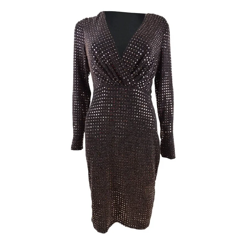 Anniversary Sale comfy dressCalvin Klein Women's Glitter-Knit Surplice Dress (2, Copper/Black) Anniversary Sale comfy dressCalvin Klein Women's Glitter-Knit Surplice Dress (2, Copper/Black)