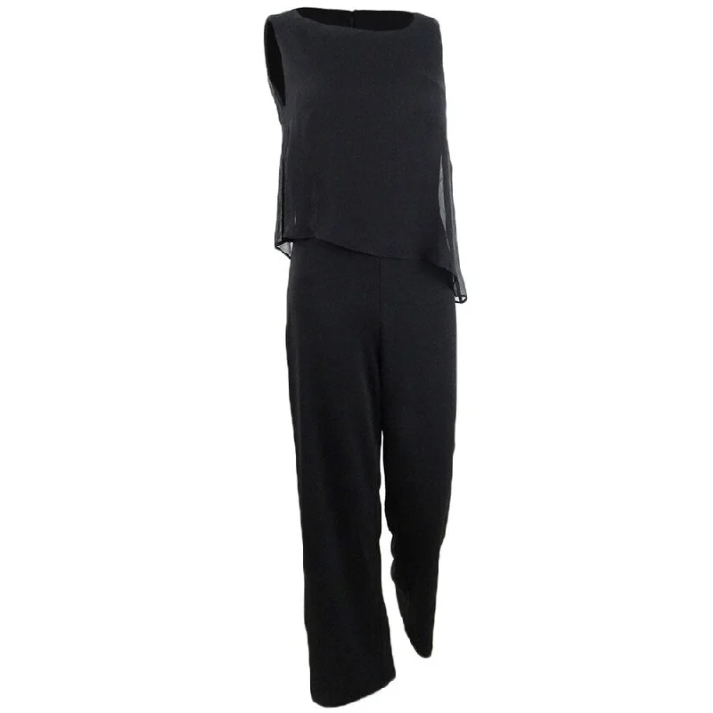 Year-End Clearance lace-up dressDKNY Women's Chiffon Overlay Jumpsuit