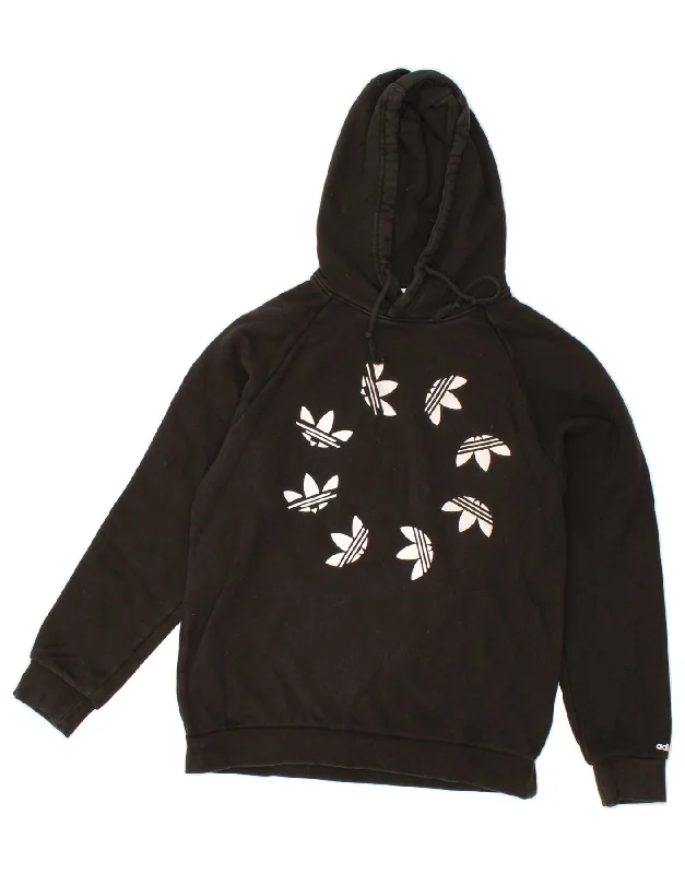 Limited Time Discount ADIDAS Mens Graphic Hoodie Jumper Small Black Cotton