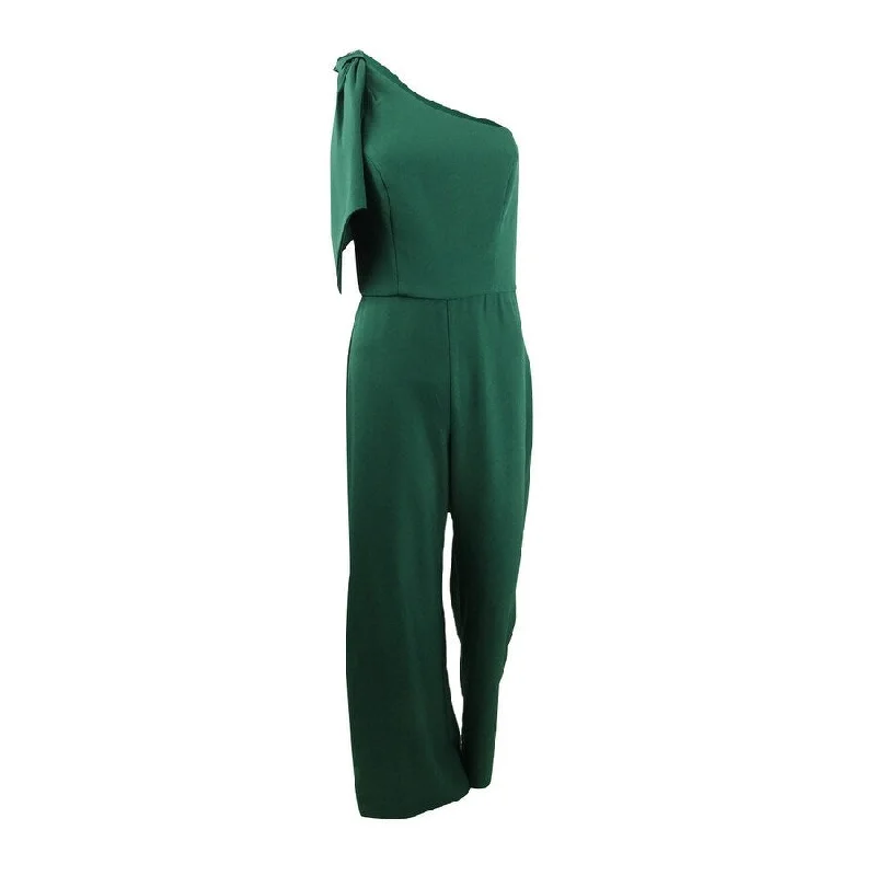 Doorbuster Deal trendy wrap dressBetsy & Adam Women's One-Shoulder Bow Jumpsuit
