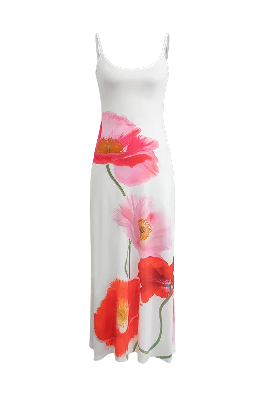 Buy Now casual evening dressA&A Backless Printed Flower Vacation Maxi Dress