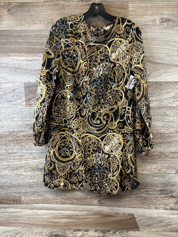 Closeout statement dressDress Casual Midi By H&m In Black & Yellow, Size: S