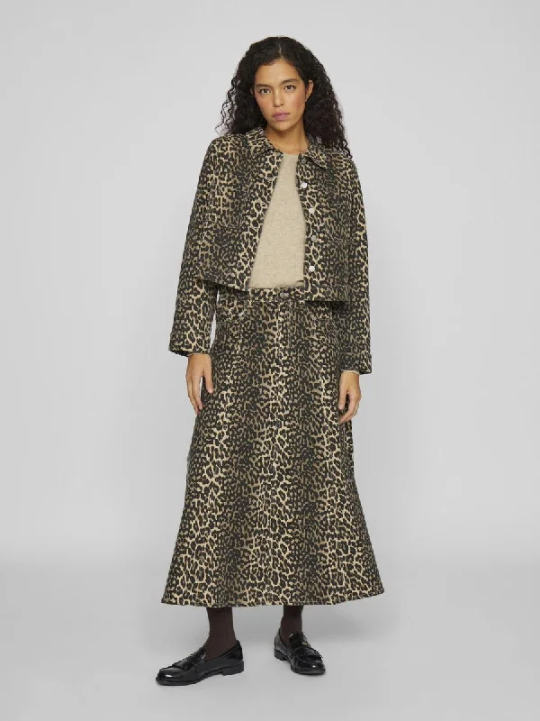 Price Break chic slip dressChia Leopard Print Midi Skirt (Birch/Leopard)