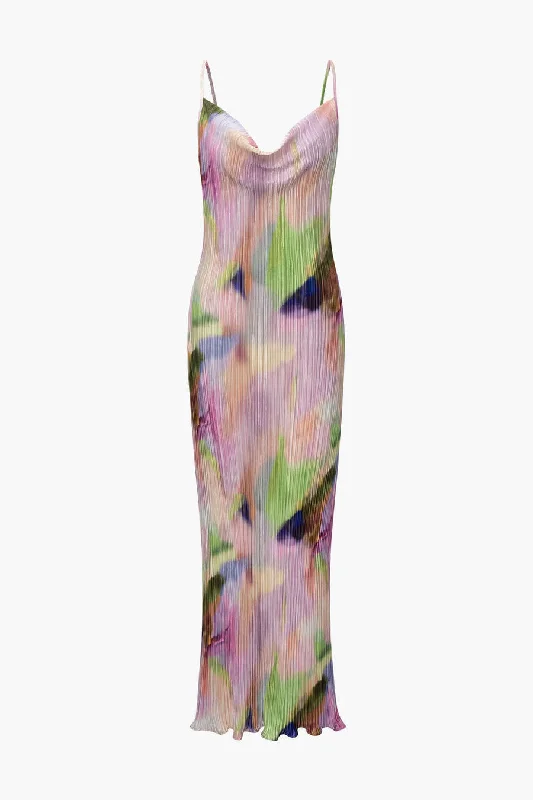 Discount Deals trendy dressA&A Abstract Plisse Cowl Neck Maxi Dress