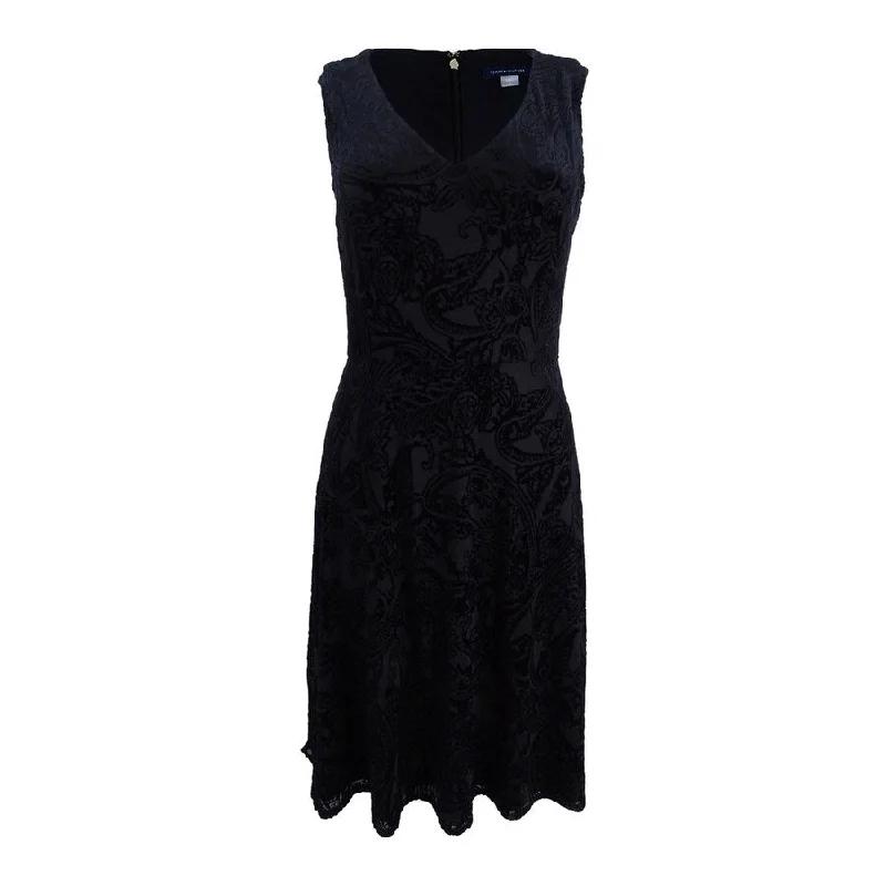New Markdowns fitted cocktail dressTommy Hilfiger Women's Floral-Burnout Fit & Flare Dress New Markdowns fitted cocktail dressTommy Hilfiger Women's Floral-Burnout Fit & Flare Dress