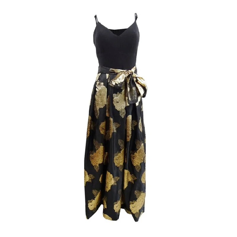 Exclusive Deal puff sleeve dressEliza J Women's Metallic Floral-Print Gown (6, Black/Bronze) Exclusive Deal puff sleeve dressEliza J Women's Metallic Floral-Print Gown (6, Black/Bronze)