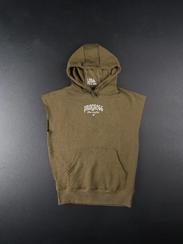 Deal Zone PROGRESS SLEEVELESS PULLOVER-OLIVE