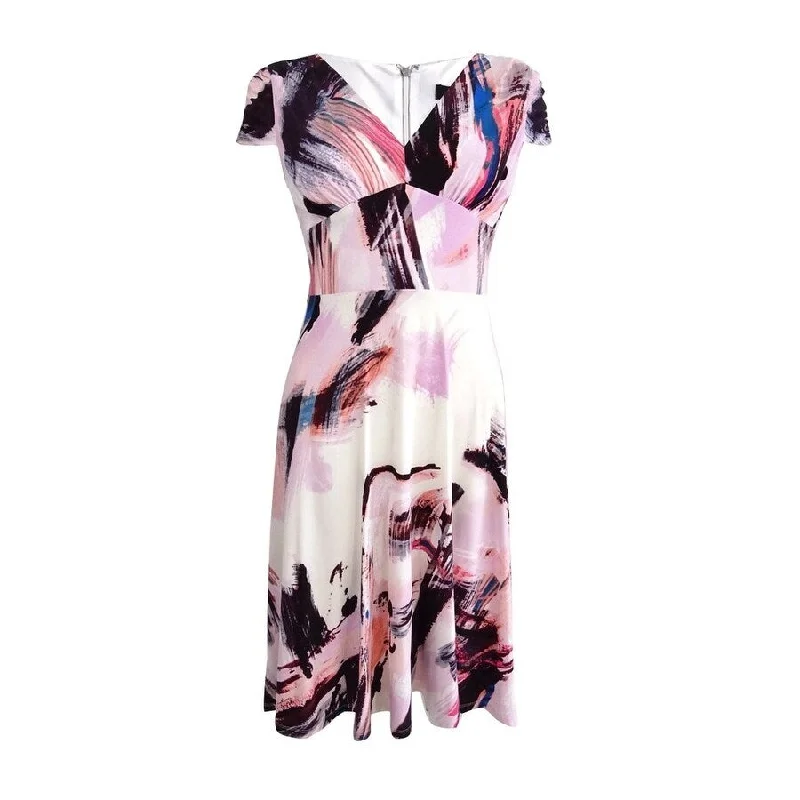 Special Discount silk dressDKNY Women's Printed Fit & Flare Dress