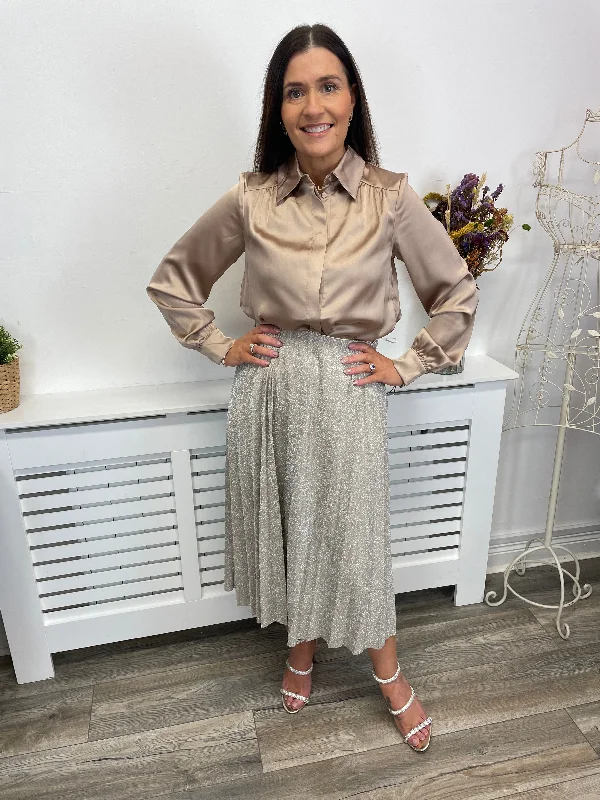 Super Deal office dressSparkel Midi Skirt (Birch/Silver)
