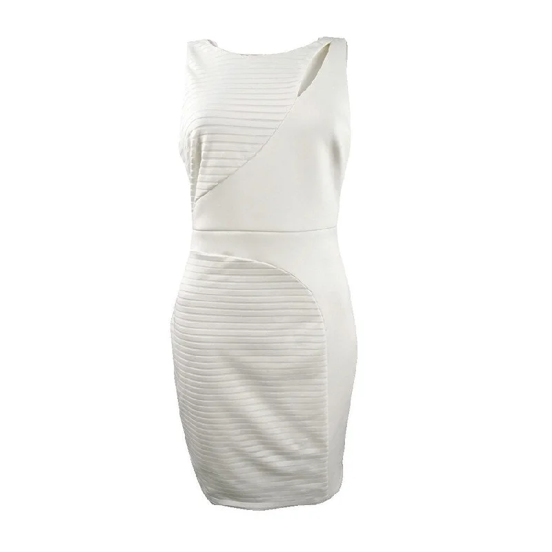 Super Sale ashionable dressGuess Women's Stripe-Textured Cutout Bodycon Dress