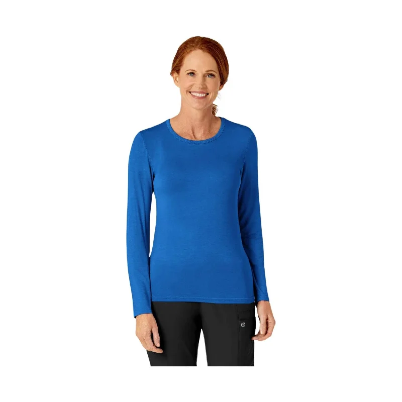 New Deals WonderWink Women's Silky Long Sleeve Top - Royal