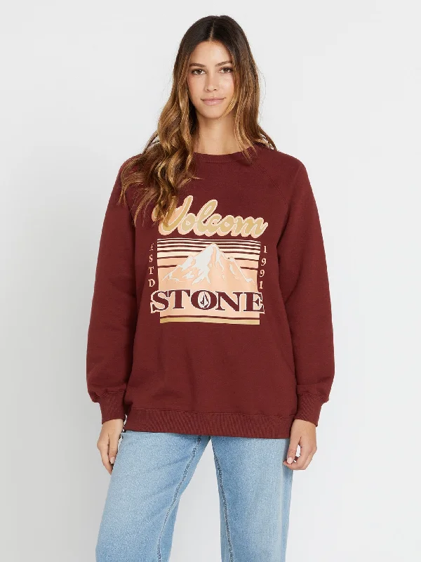 Season Finale Sale Stone Magic Boyfriend Crew Sweatshirt - Cayenne