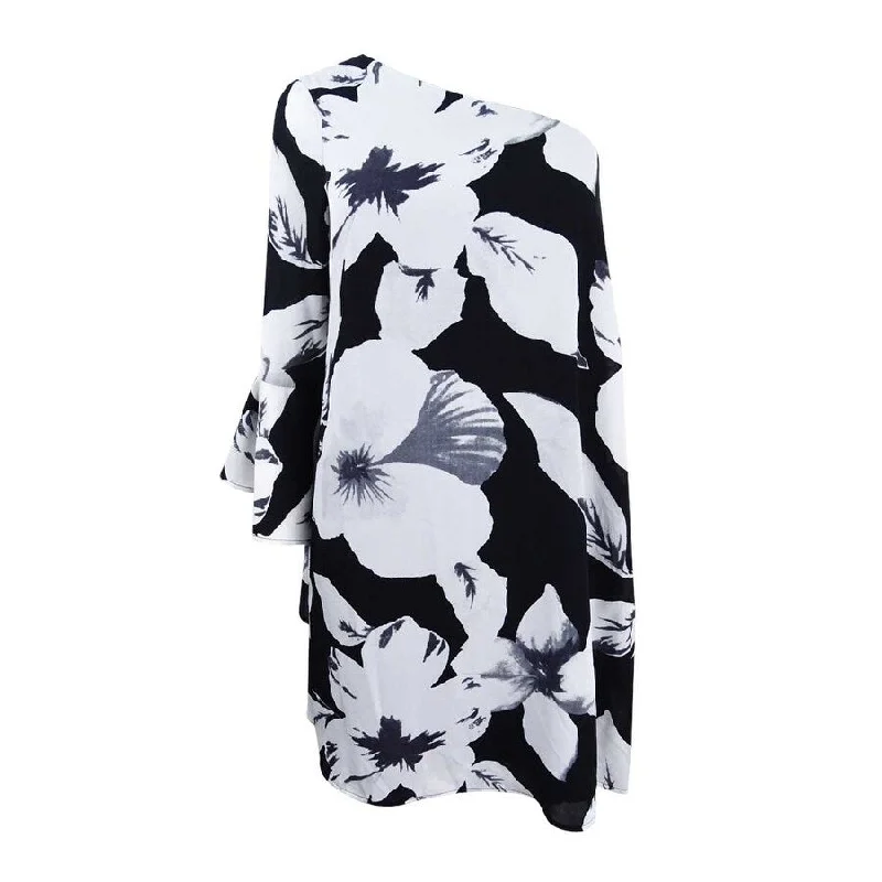 Buy Now fitted cocktail dressCeCe Women's Floral-Print One-Shoulder Dress