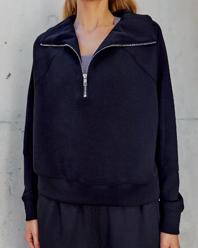 Early Access Elevate SoftTouch 1/2 Zip Sweater - Black-Black