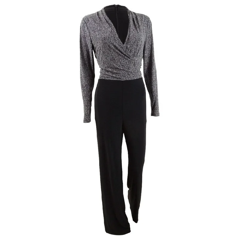 Hot Deal v-neck dressLauren Ralph Lauren Women's Two-Tone Straight-Leg Jumpsuit