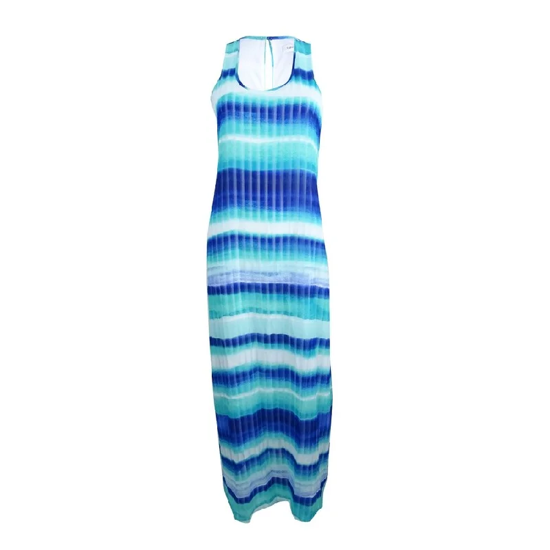Unmissable Offer winter dressCalvin Klein Women's Striped Chiffon U-Neck Maxi Dress Unmissable Offer winter dressCalvin Klein Women's Striped Chiffon U-Neck Maxi Dress