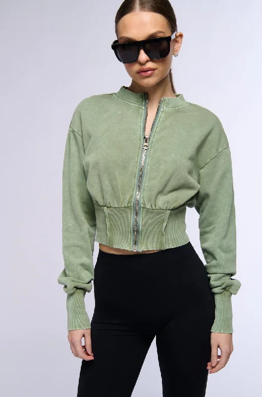 Amazing Deals MINERAL WASH CORSET DETAIL SWEATSHIRT