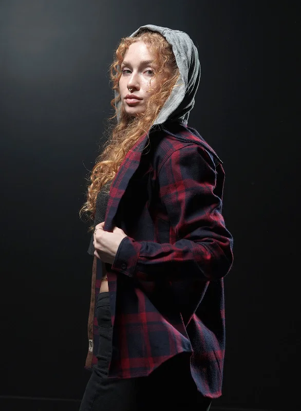 Price Slash WOMEN'S HOODED FOREVER FLANNEL - RED