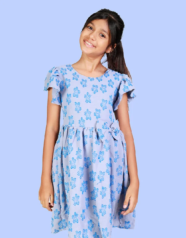 Must-Have Deals mini dressFlared Sleeves Dress with Fixed Bow