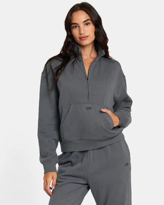 Price Drop Alert Sunday Half Zip Base Layer Top - Charcoal
