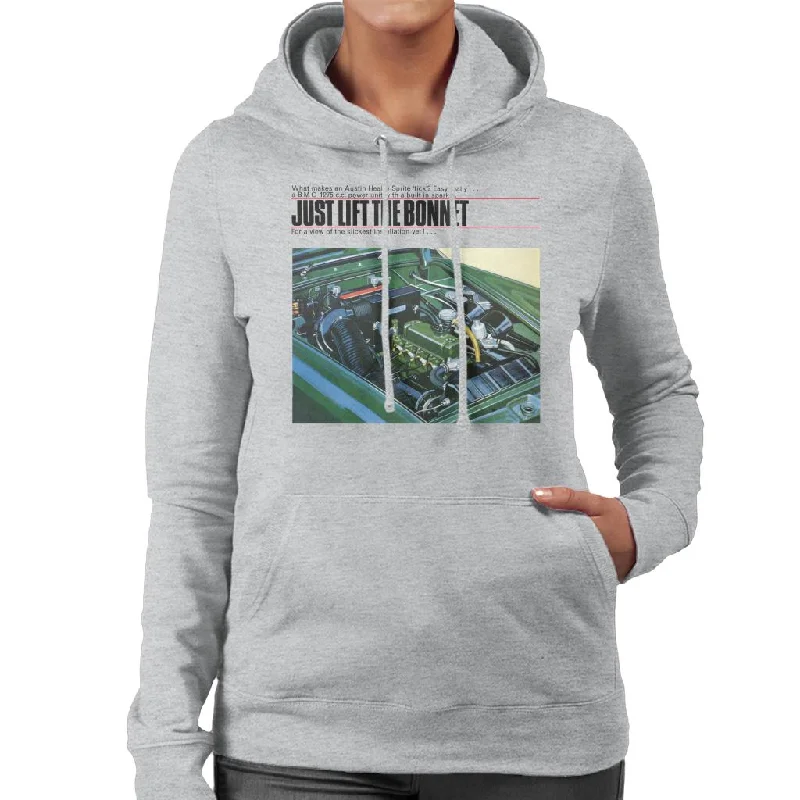 Markdown Madness breathable hoodieAustin Healey Just Lift The Bonnet British Motor Heritage Women's Hooded Sweatshirt Markdown Madness breathable hoodieAustin Healey Just Lift The Bonnet British Motor Heritage Women's Hooded Sweatshirt