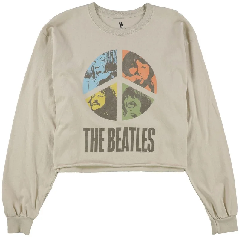 Midnight Madness Junk Food Womens The Beatles Graphic Cropped Sweatshirt