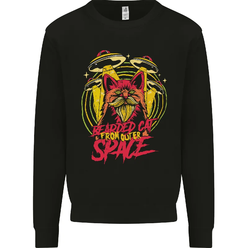 Super Sale minimalist gym sweatshirtBearded Cat From Space Outer Aliens UFO Mens Sweatshirt Jumper Super Sale minimalist gym sweatshirtBearded Cat From Space Outer Aliens UFO Mens Sweatshirt Jumper
