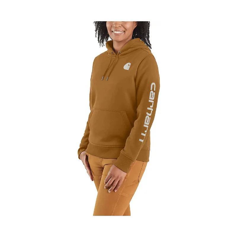 Limited Time Carhartt Women's Relaxed Fit Midweight Logo Sleeve Graphic Sweatshirt - Brown