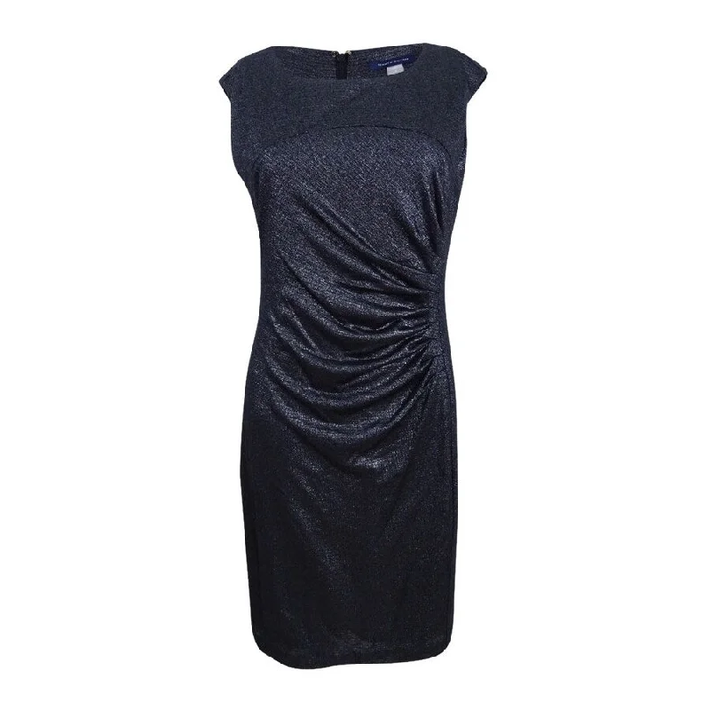 Seasonal Sale casual day dressTommy Hilfiger Women's Metallic Ruched Sheath Dress