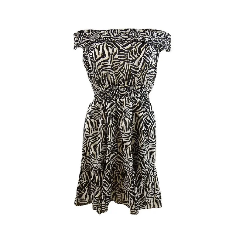 Referral Discount mini dressMICHAEL Michael Kors Women's Zebra-Print Off-The-Shoulder Dress (M, Khaki) Referral Discount mini dressMICHAEL Michael Kors Women's Zebra-Print Off-The-Shoulder Dress (M, Khaki)