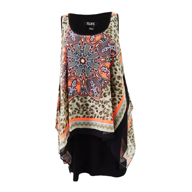 Savings Galore off-shoulder dressSL Fashions Women's Printed Chiffon Popover Dress